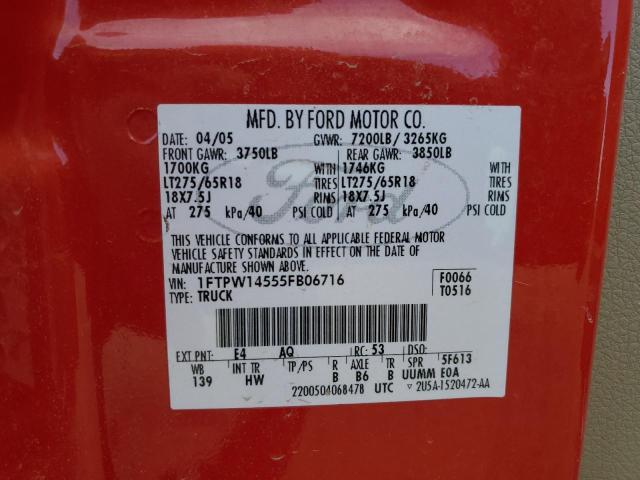 Photo 11 VIN: 1FTPW14555FB06716 - FORD F-150 