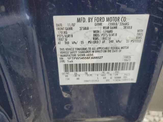 Photo 11 VIN: 1FTPW14558FA88027 - FORD F150 SUPER 