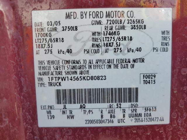 Photo 11 VIN: 1FTPW14565KD80823 - FORD F150 SUPER 