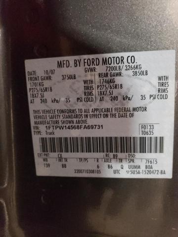 Photo 11 VIN: 1FTPW14568FA69731 - FORD F-150 