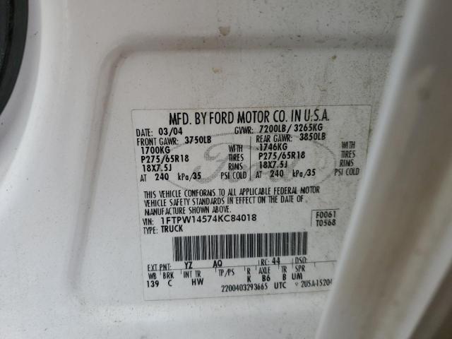 Photo 11 VIN: 1FTPW14574KC84018 - FORD F-150 