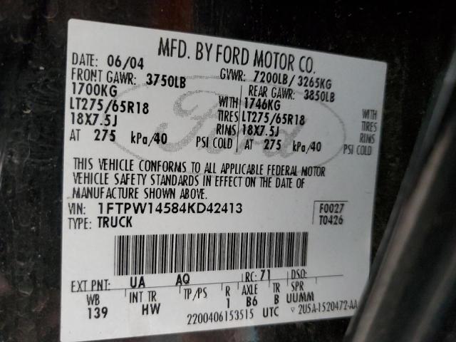 Photo 13 VIN: 1FTPW14584KD42413 - FORD F150 SUPER 