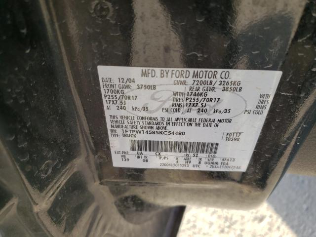 Photo 9 VIN: 1FTPW14585KC54480 - FORD F150 SUPER 