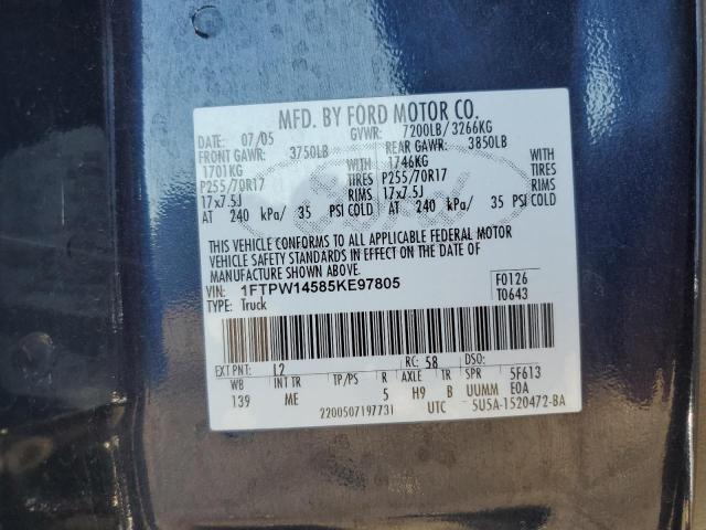 Photo 11 VIN: 1FTPW14585KE97805 - FORD F150 SUPER 