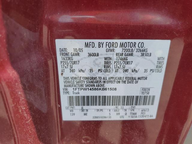 Photo 11 VIN: 1FTPW14586KB61508 - FORD F150 SUPER 