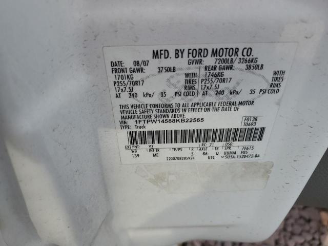 Photo 11 VIN: 1FTPW14588KB22565 - FORD F150 SUPER 