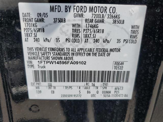 Photo 11 VIN: 1FTPW14596FA09102 - FORD F150 SUPER 