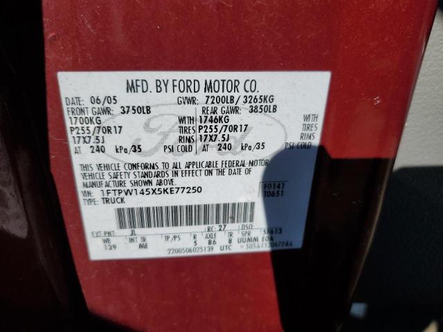 Photo 11 VIN: 1FTPW145X5KE77250 - FORD F-150 