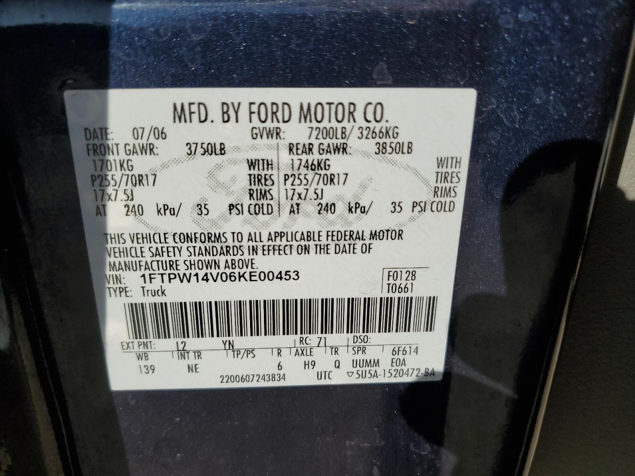 Photo 11 VIN: 1FTPW14V06KE00453 - FORD F-150 