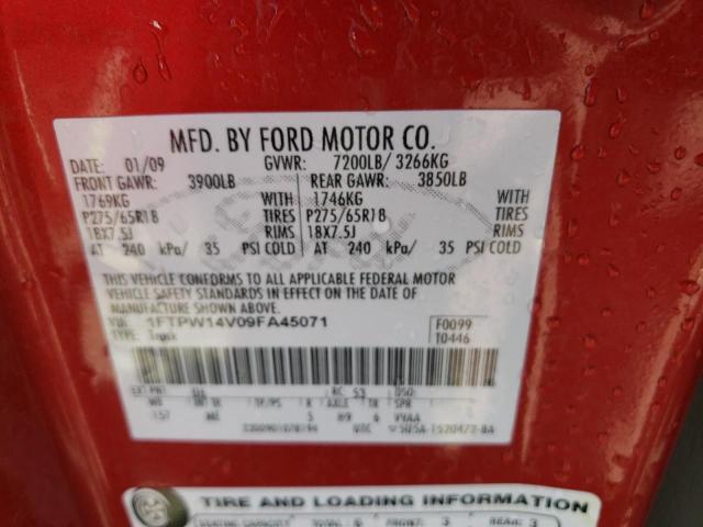 Photo 11 VIN: 1FTPW14V09FA45071 - FORD F150 SUPER 