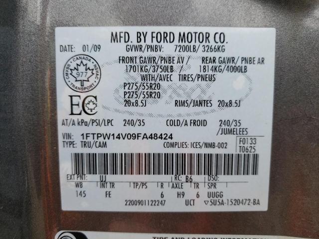 Photo 9 VIN: 1FTPW14V09FA48424 - FORD F150 SUPER 