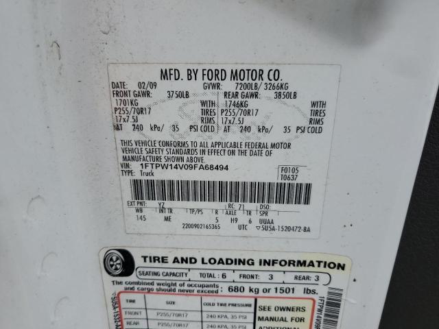 Photo 12 VIN: 1FTPW14V09FA68494 - FORD F-150 