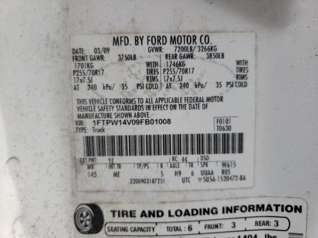 Photo 11 VIN: 1FTPW14V09FB01008 - FORD F150 SUPER 