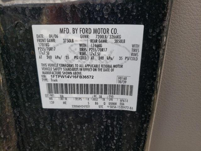 Photo 11 VIN: 1FTPW14V16FB36572 - FORD F150 SUPER 