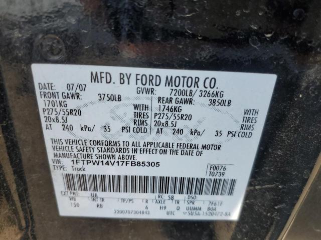 Photo 11 VIN: 1FTPW14V17FB85305 - FORD F150 SUPER 