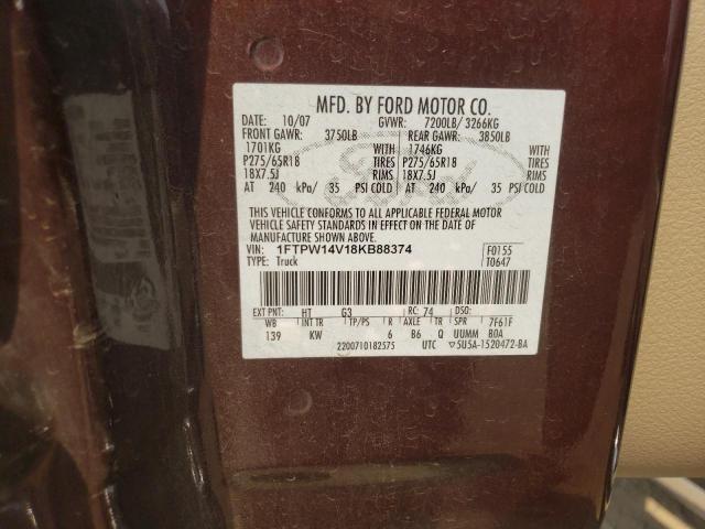 Photo 11 VIN: 1FTPW14V18KB88374 - FORD F150 SUPER 