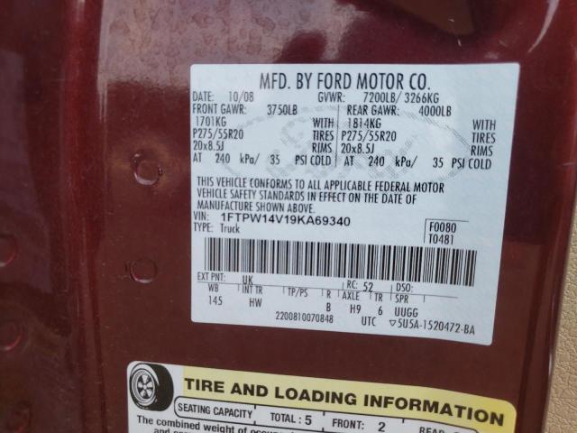 Photo 11 VIN: 1FTPW14V19KA69340 - FORD F150 SUPER 