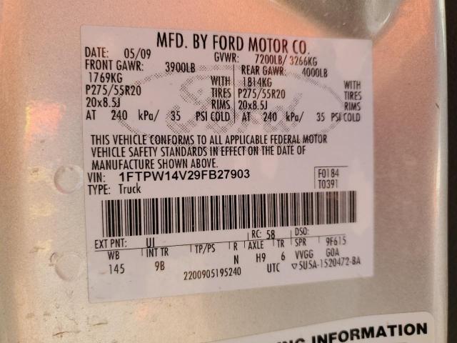 Photo 11 VIN: 1FTPW14V29FB27903 - FORD F150 SUPER 