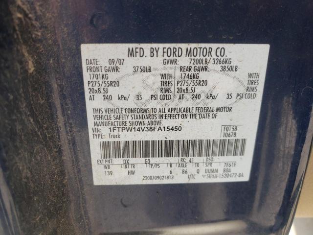 Photo 11 VIN: 1FTPW14V38FA15450 - FORD F150 SUPER 