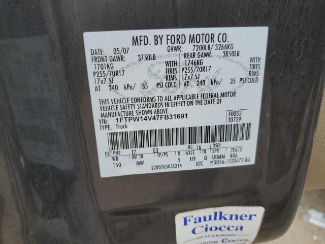 Photo 11 VIN: 1FTPW14V47FB31691 - FORD F-150 