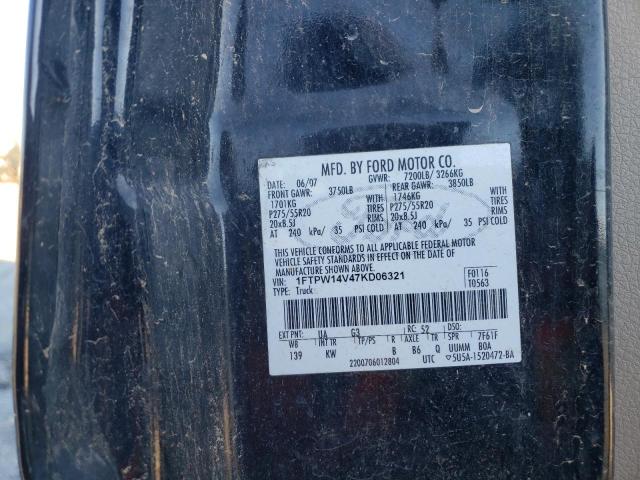 Photo 11 VIN: 1FTPW14V47KD06321 - FORD F150 SUPER 