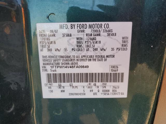 Photo 11 VIN: 1FTPW14V48FA09849 - FORD F150 