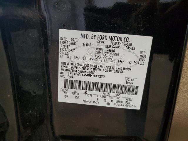 Photo 11 VIN: 1FTPW14V48KB31277 - FORD F150 SUPER 