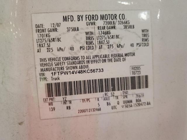 Photo 11 VIN: 1FTPW14V48KC56733 - FORD F-150 