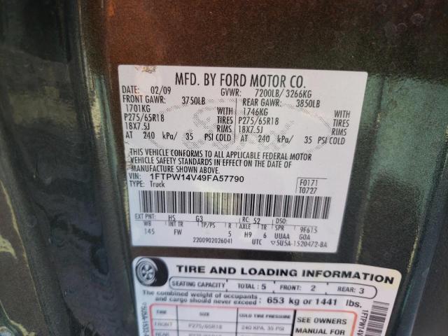 Photo 12 VIN: 1FTPW14V49FA57790 - FORD F-150 