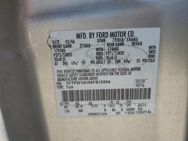 Photo 11 VIN: 1FTPW14V56FB15594 - FORD F150 