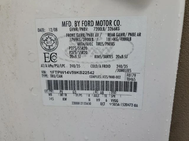 Photo 12 VIN: 1FTPW14V59KB22542 - FORD F150 SUPER 