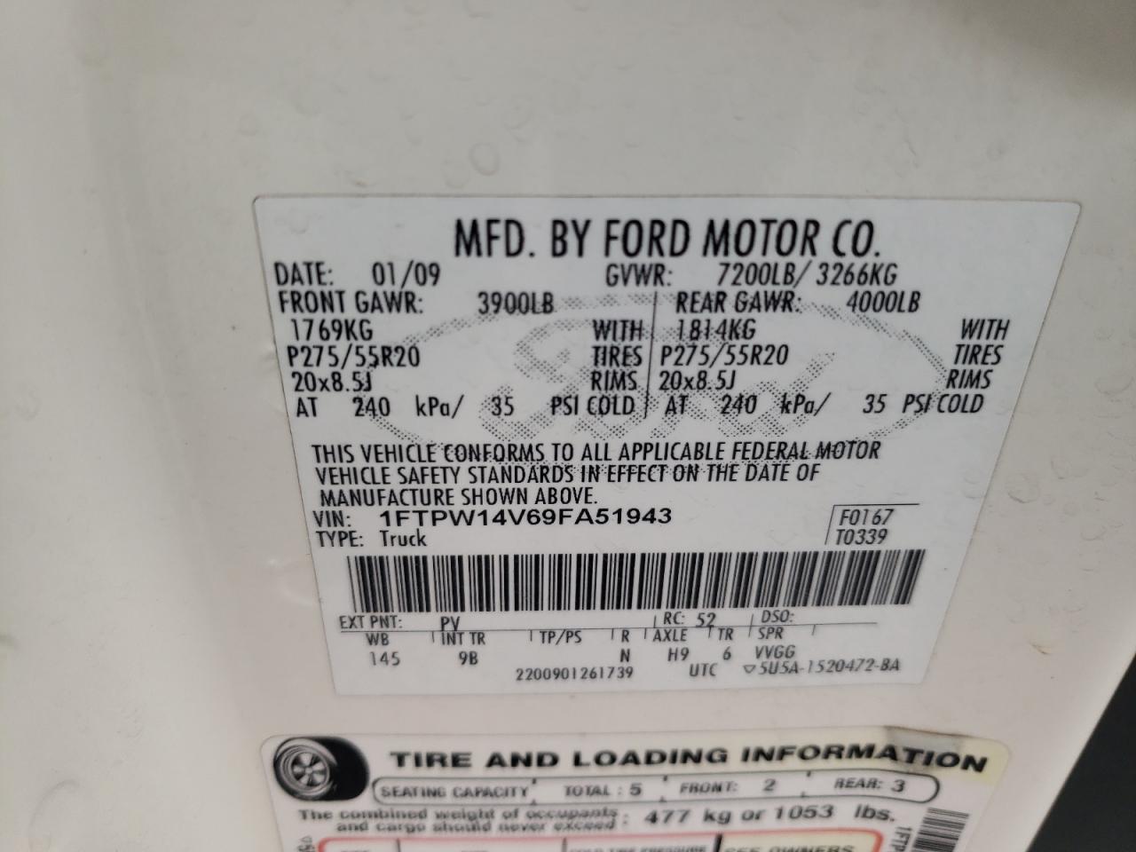 Photo 11 VIN: 1FTPW14V69FA51943 - FORD F-150 