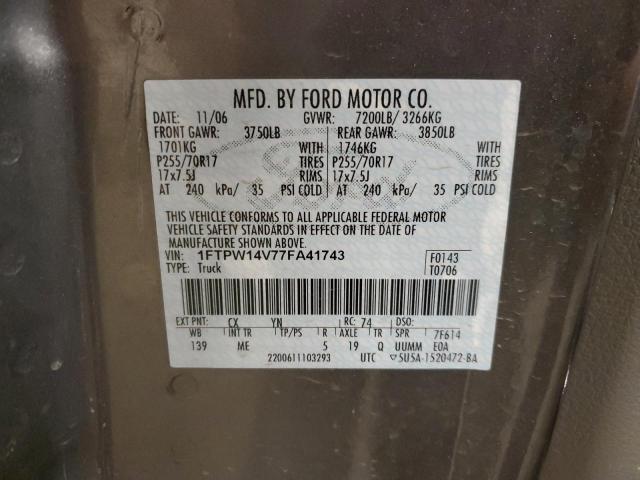 Photo 11 VIN: 1FTPW14V77FA41743 - FORD F-150 