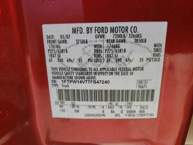 Photo 11 VIN: 1FTPW14V77FB47240 - FORD F-150 