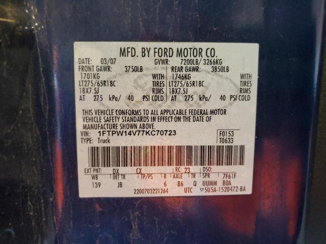 Photo 12 VIN: 1FTPW14V77KC70723 - FORD F-150 