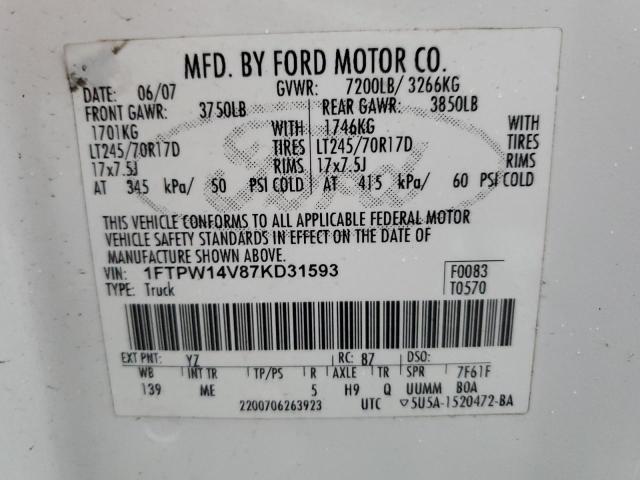 Photo 11 VIN: 1FTPW14V87KD31593 - FORD F-150 