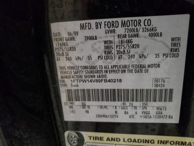 Photo 11 VIN: 1FTPW14V89FB40218 - FORD F150 SUPER 