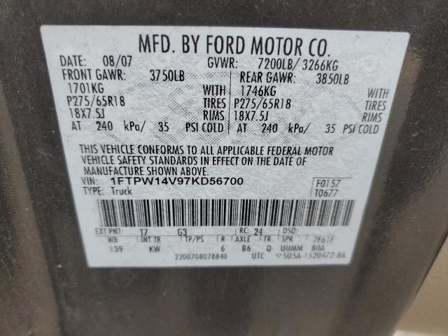 Photo 11 VIN: 1FTPW14V97KD56700 - FORD F150 SUPER 