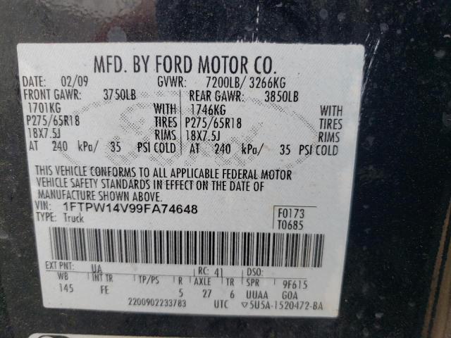 Photo 11 VIN: 1FTPW14V99FA74648 - FORD F150 SUPER 