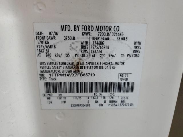 Photo 11 VIN: 1FTPW14VX7FB85710 - FORD F150 SUPER 