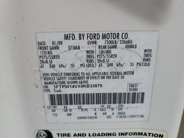 Photo 11 VIN: 1FTPW14VX9KB33875 - FORD F-150 