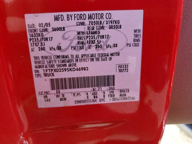 Photo 12 VIN: 1FTPX02595KD46983 - FORD F150 