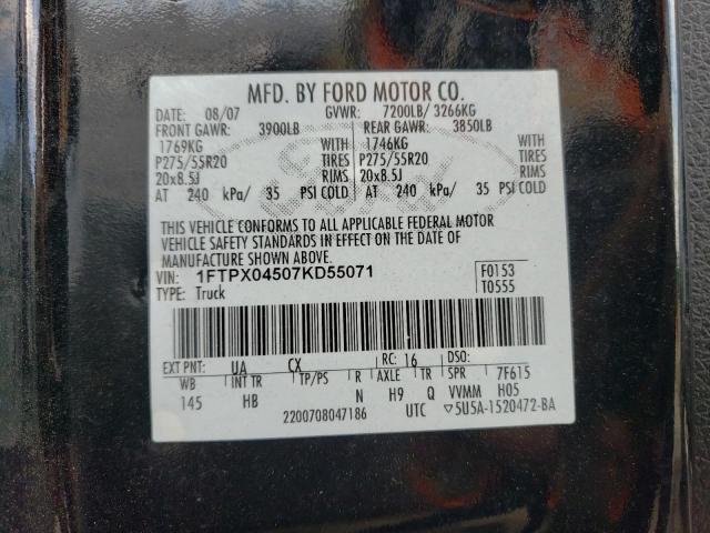 Photo 11 VIN: 1FTPX04507KD55071 - FORD F150 