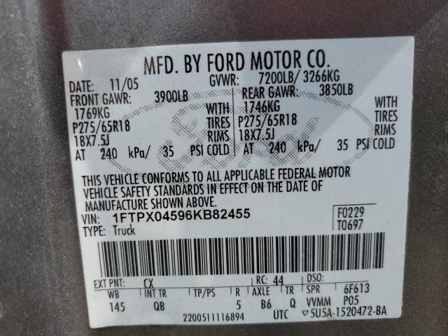 Photo 11 VIN: 1FTPX04596KB82455 - FORD F150 