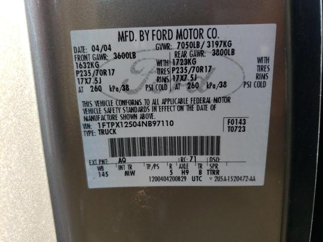 Photo 11 VIN: 1FTPX12504NB97110 - FORD F150 