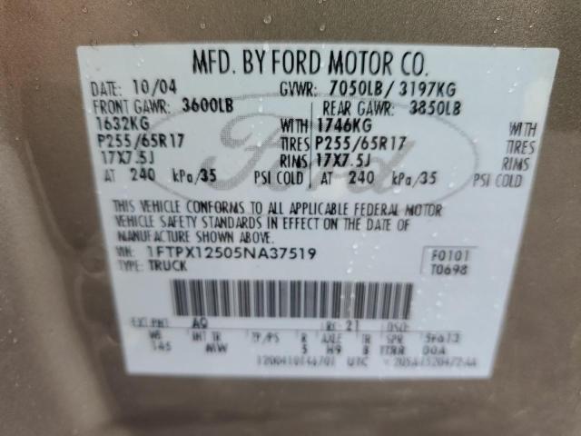 Photo 11 VIN: 1FTPX12505NA37519 - FORD F150 XLT 