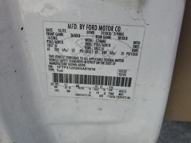 Photo 11 VIN: 1FTPX12526NA51018 - FORD F150 