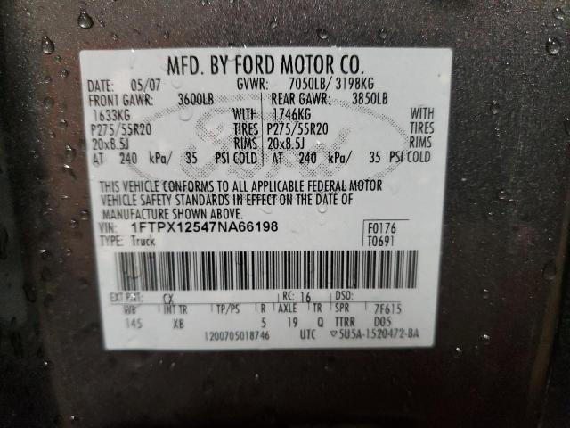 Photo 11 VIN: 1FTPX12547NA66198 - FORD F150 