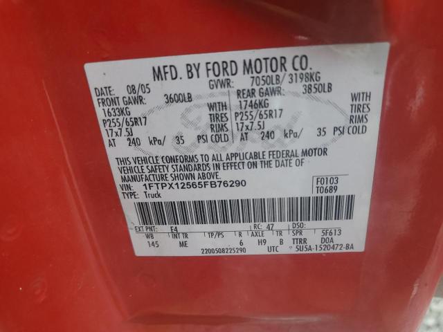 Photo 11 VIN: 1FTPX12565FB76290 - FORD F150 