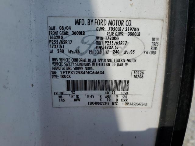 Photo 12 VIN: 1FTPX12584NC64634 - FORD F150 